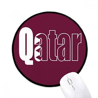 Imagem de DIYthinker Mousepad com nome da bandeira do país do Qatar Desktop Office Tapete redondo para computador