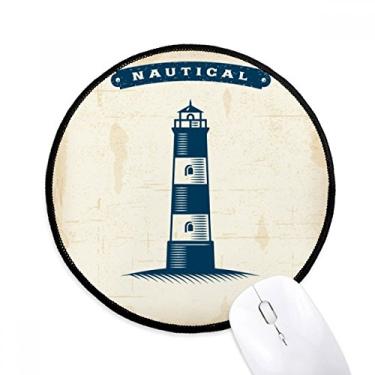 Imagem de Tapete de mouse oceano militar navegação farol tapete redondo para computador
