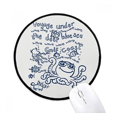 Imagem de Tapete de mouse com estampa de vida marinha azul polvo para computador