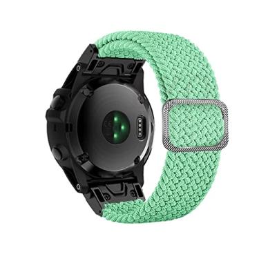 Imagem de HAZELS 26 22mm Sport Nylon Watchband Pulseira para Garmin Fenix 7 Fenix 7X Easy Fit Pulseira de Liberação Rápida (Cor: Verde Menta, Tamanho: 22mm Fenix 7)