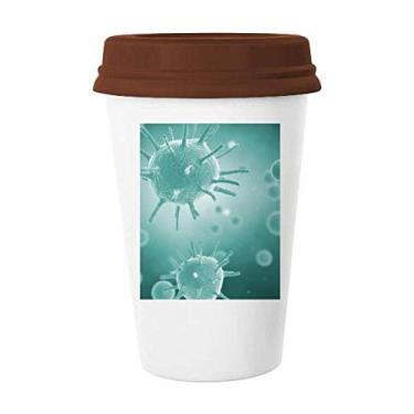 Imagem de Caneca de cerâmica com imagem de célula de criatura, estampa de microscópio, copo de vidro para beber café