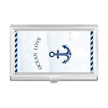Imagem de Anchor Ocean Love Sea Sailing Blue porta-cartões de visita carteira de bolso