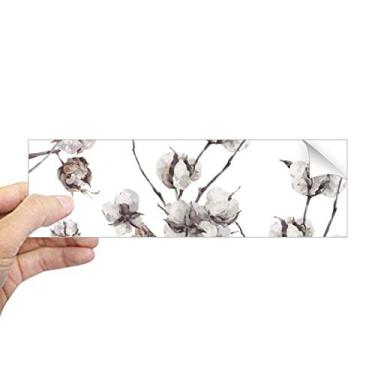 Imagem de Adesivo de para-choque retangular com flores brancas para desenho de plantas