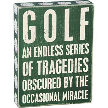 Imagem de Primitives by Kathy 24687 Placa quadrada com acabamento de bola verde, 15 x 20 cm, Tragédias de golfe