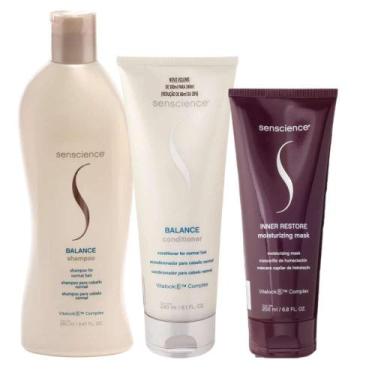 Imagem de Senscience Balance Shampoo 280ml + Condicionador 240ml + Inner Restore