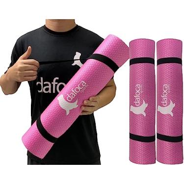 Imagem de Kit 2 Tapetes Yoga Mat e Exercícios DF1030 50x180cm 5mm Rosa Dafoca Sports