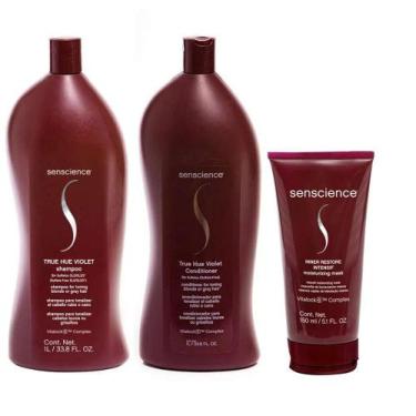 Imagem de Senscience True Hue Violet Shampoo + Condicionador 1L + Inner Restore