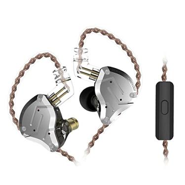 Imagem de CIADAZ Fones de ouvido com fio ZS10 Pro 3,5 mm 1DD + 4BA híbrido HiFi Música Fone de ouvido Fone de ouvido esportivo Cabo removível de 2 pinos Controle em linha com microfone