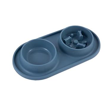 Imagem de Ankexin Alimentador e bebedouro de alimentos para animais de estimação tigela removível antivirada para gatos fonte de água anti-vazamento - tigela inclinada elevada