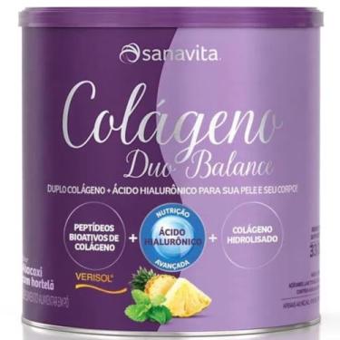 Imagem de Colágeno Duo Balance + Ácido Hialurônico e Verisol - Colágeno Hidrolisado Sanavita Para Pele Corpo Cabelos e Unhas (Abacaxi Com Hortelã)