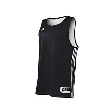 Imagem de adidas Camiseta masculina reversível de basquete 3XLT preto-branco