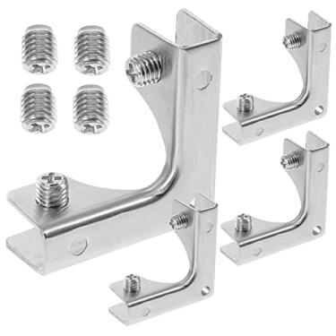 Imagem de DOITOOL 4 Pcs clipe de vidro clipes de suporte vidro de corrimão para braçadeira de vidro clipes de gabinete abastecimento de prateleira mostruário armário de vidro estante