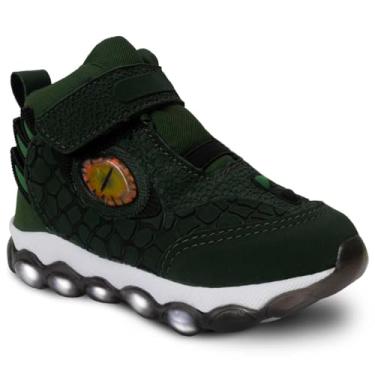 Imagem de Tenis Dinossauro Infantil Nº 20 ao 30 Masculino Menino Botinha Moda Led 11.123 (Verde, BR, Criança de 4 a 8 anos, Numérico, 28)