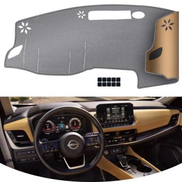 Imagem de KEYOOG Capa de painel de painel adequado para Ni-ssan Rogue 2024-2021 (não serve para Rogue Sport, sem modelos HUD), tapete de painel de carro, tapete antirreflexo, protetor solar antiderrapante