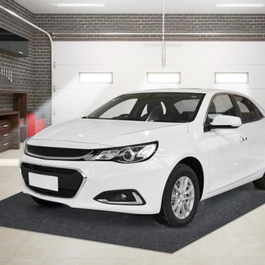 Imagem de Nyomat Tapete de chão de garagem para veículos pequenos, 2,7 m x 2,7 m, suporte antiderrapante de borracha termoplástica, protege o chão de derramamentos, gotejamentos, respingos, absorventes e duráveis para estacionamento, carvão vegetal