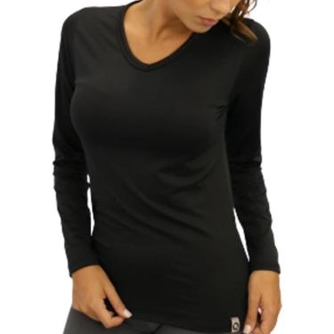 Imagem de Camiseta Dry Feminina Térmica Gola V Manga Longa Leve Frio-Feminino