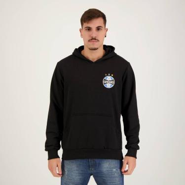 Imagem de Moletom Grêmio Canguru Preto Escudo-Masculino