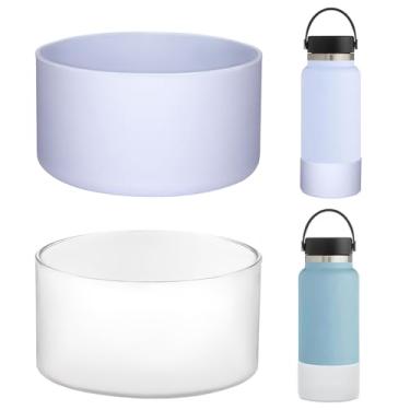 Imagem de HEYSKAY 2 peças de garrafa protetora de silicone de 946 ml para acessórios de garrafa de água de boca larga e compatível com Yeti, garrafa de ferro e outras marcas de garrafas de aço inoxidável