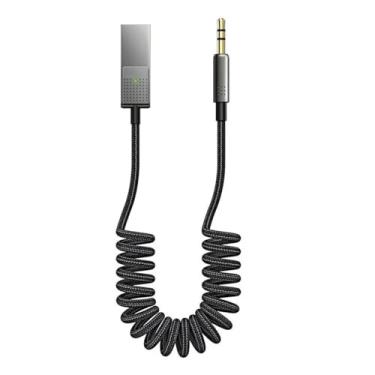 Imagem de Adaptador Bluetooth 5.3 Usb para Entrada Auxiliar de Carro P2 Receptor de Audio Bluetooth, com microfone embutido para chamadas viva-voz, compatível com alto-falante de carro e áudio doméstico