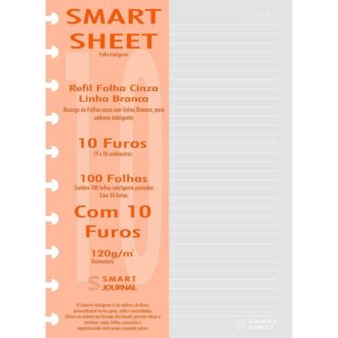 Imagem de Refil Caderno Inteligente 120G 100 Fls Pauta Branca 10 Furos