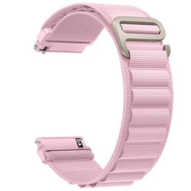Imagem de Pulseira de nylon OLMAQO, compatível com Samsung Galaxy Watch 5 40/44mm, 5 Pro 45mm, 4/6 Classic/Active/Gear S2 S3, pulseira esportiva de 20/22mm, para Galaxy Watch 47/43/45/40/44mm, rosa alpino