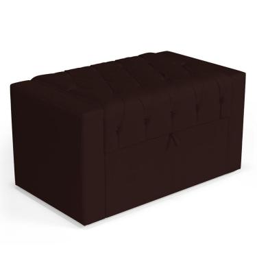 Imagem de Calçadeira Báu Solteiro Atena 90cm Capitonê Sintético Marrom - Desk Design