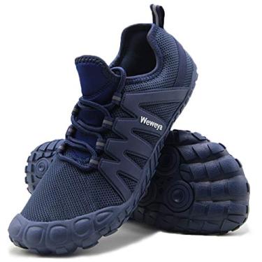 Imagem de Weweya Tênis masculino minimalista de corrida com cruz, Azul, 9.5