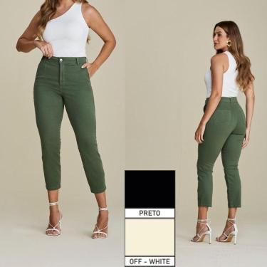 Imagem de Calça sarja moletm modeladora cropped Cris Jeans