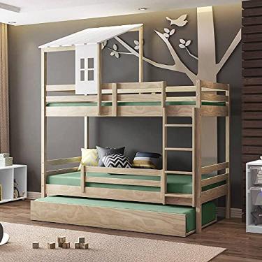 Imagem de Treliche Teen Play com Telhado Casinha Natural/Branco - Casatema