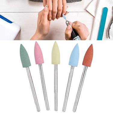 Imagem de Conjunto de 5 brocas de unha, cabeça de moagem elétrica de borracha de silicone para manicure pedicure rebarba de polimento de unhas, 2