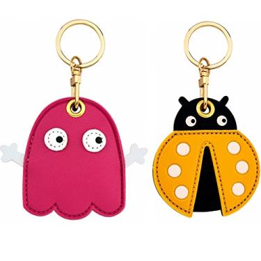 Imagem de Tomcrazy Pacote com 2 capas protetoras de desenho animado 3 em 1 para capa Airtag Samsung Galaxy SmartTag chaveiro (1 fantasma e 1 joaninha)