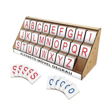 Imagem de Brinquedo Educativo Para Crianças Alfabeto Móvel Degrau 130 Peças Montessoriano
