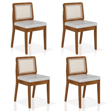 Imagem de Kit 4 Cadeiras Sextavada Sydney Freijó/corino Branco - M. Arapongas