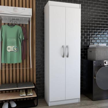 Imagem de Armário Multiuso França 2 Portas 4 Prateleiras Branco - Panorama Móveis