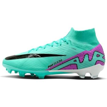 Imagem de Nike Chuteira masculina Nike Superfly 9 Elite Mercurial Dream Speed Fg cano alto, Hyper Turquesa/Preto/Branco/Fuchsia Dream, 37