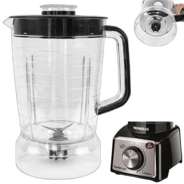 Imagem de Copo De Liquidificador Mondial Turbo Preto Acrílico L1000 L-1200 - Mic