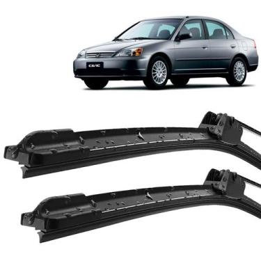 Imagem de Par Palheta Limpador ParaBrisa Honda Civic 2001 02 03 04 05 2006 Silic