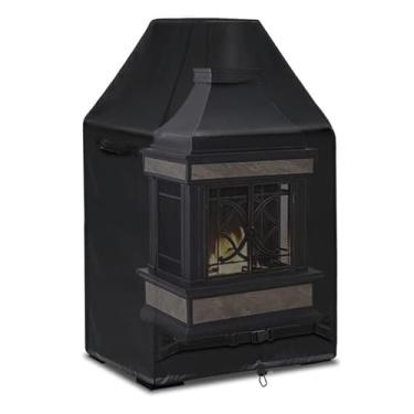 Imagem de Cobertura para Fogueira 420D Cobertura para Mesa de Fogo para Pátio Cobertura de Mesa para Fogueira a Gás à Prova D'água à Prova de Cobertura de Lareira Externa para Móveis