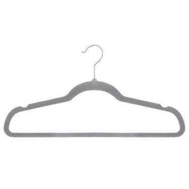 Imagem de Kit 30 Unidades Cabide De Veludo Modelo Ultrafino IKAZA, Cinza-claro