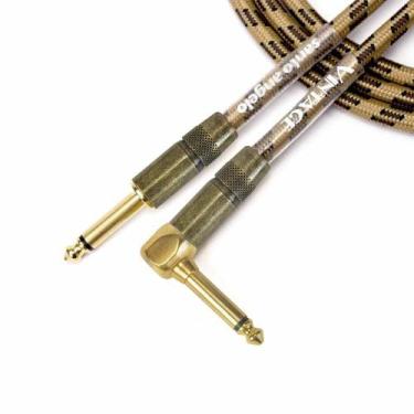 Imagem de Cabo Guitarra Baixo Violão 0,50 mm Textil Conector P10 Modelo Vintage 