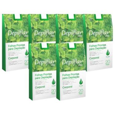 Imagem de Kit 6 Caixas Folhas Prontas Cera Depilatória Depilação Corporal Depilf