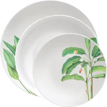 Imagem de Jogo De Prato Raso Fundo Sobremesa 4 Pessoas 12Pçs Graziela - Genérico