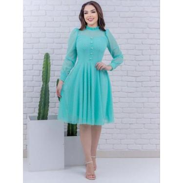 Imagem de Vestido Feminino Midi Festa Noiva Casual Branco De Tule Lindo Elegante