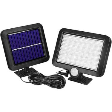 Imagem de Luminária Solar 56 Leds Luz De Jardim Para Parede Com Sensor De Presen