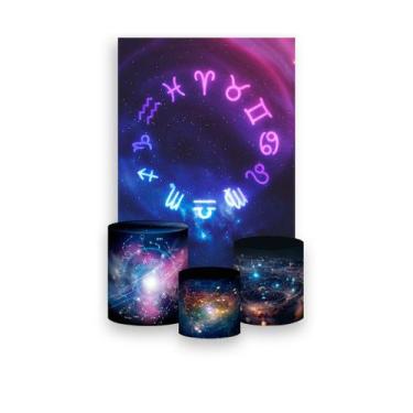 Imagem de Painel De Festa Vertical 1,50 x 2,20 + Trio De Capas Cilindro - Signos