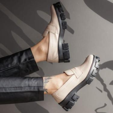 Imagem de Sapato Feminino Mocassim Casual Tratorado Plataforma Blogueira Confort