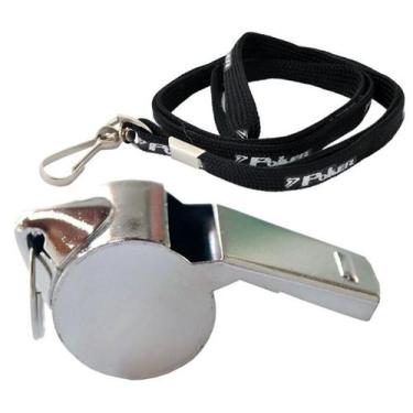 Imagem de Apito Poker Aguia Esportivo Metal C/ Cordão Mosquetão Ref 0810372, UNI