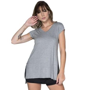 Imagem de Blusa Fitness Sobre Legging Feminina Tapa Bumbum - WLS Modas, G, Cinza