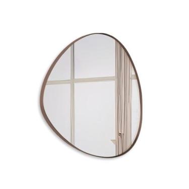 Imagem de Espelho Decorativo Orgânico com Moldura em Couro Diversas cores - Lope