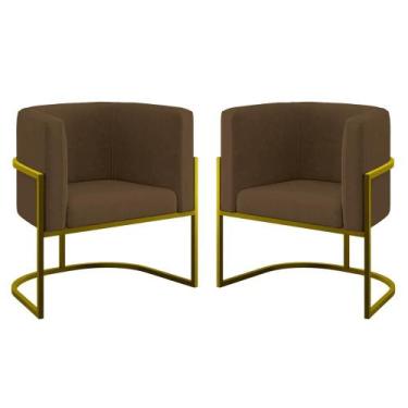 Imagem de Kit 02 Cadeiras Poltrona Lua para Sala Quarto Balaqui Decor - B Balaqu